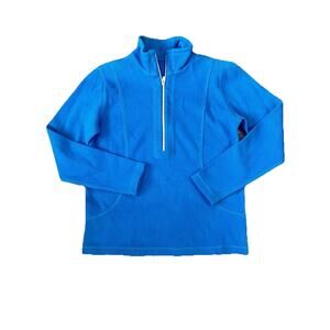 Tommy Bahama Blue Half Zip Pullover Fleece Mens Medium Coastal Preppy Beach